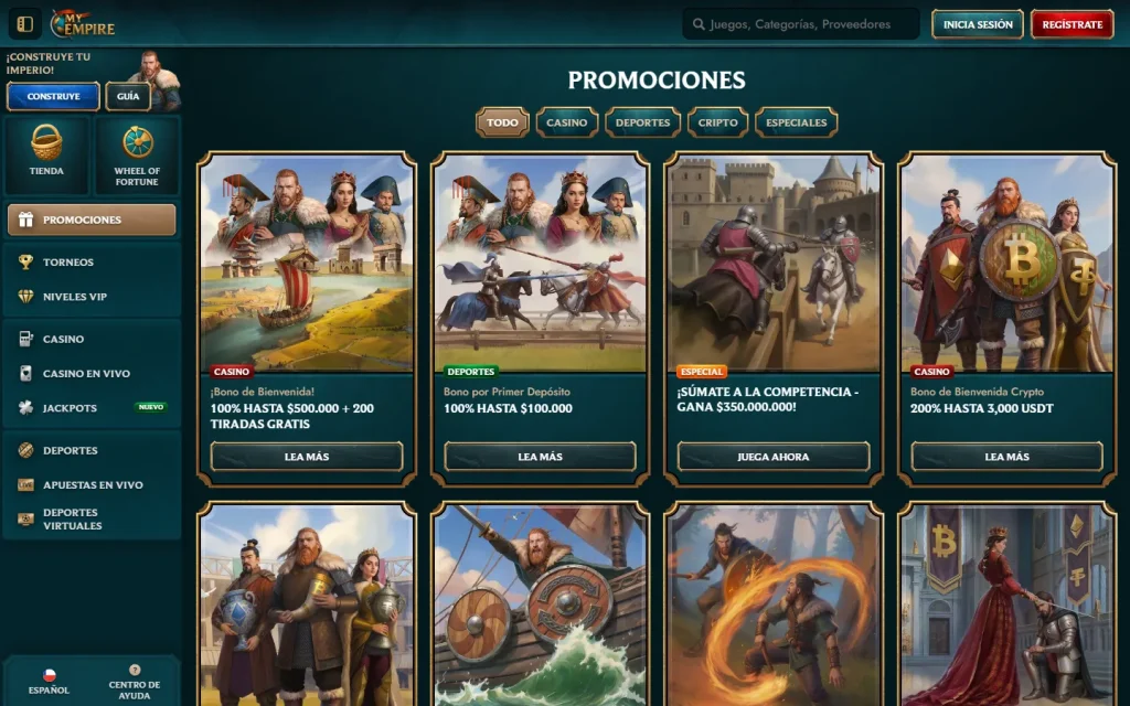 Página de promociones de Empire