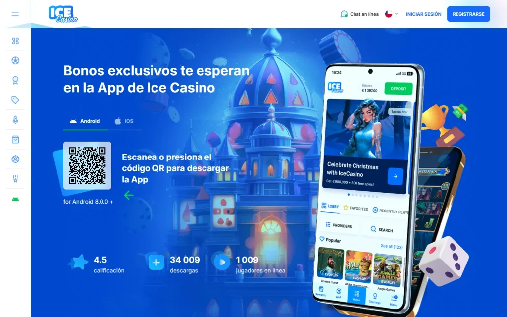 Página de la aplicación de Ice Casino