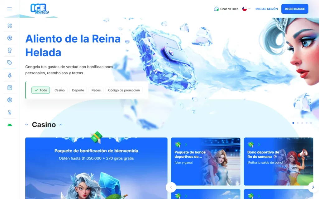 Página de promociones de Ice Casino