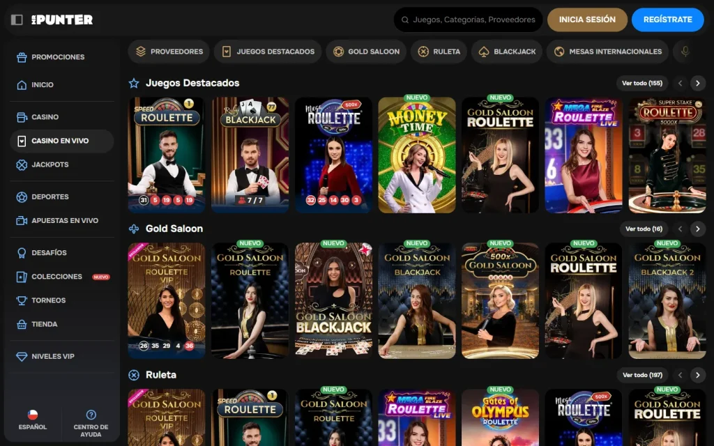 Lobby de casino en vivo de MrPunter
