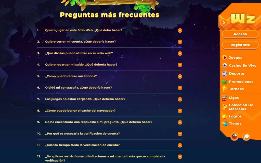 Preguntas frecuentes de Wazamba
